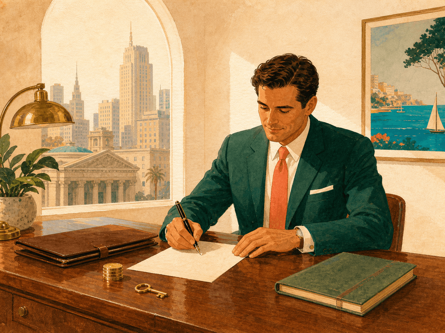 A modern creative workplace connecting professional growth with financial progress